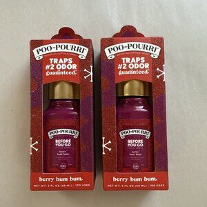 Poo-Pourri Before You Go Toilet Spray Berry Bum Bum Lot Of 2 Christmas 4 oz ￼